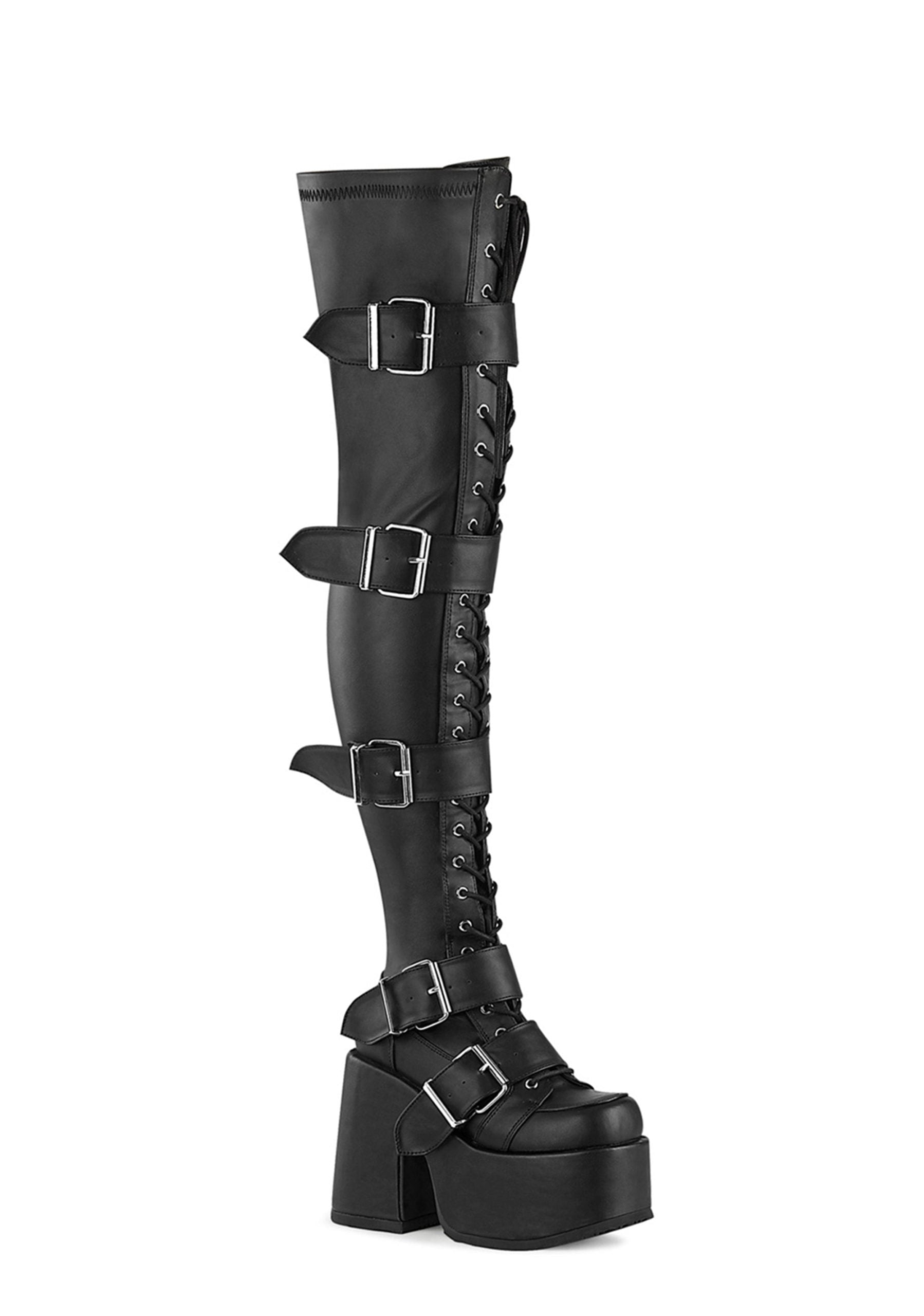 Camel-305 Platfform Thigh High Boots