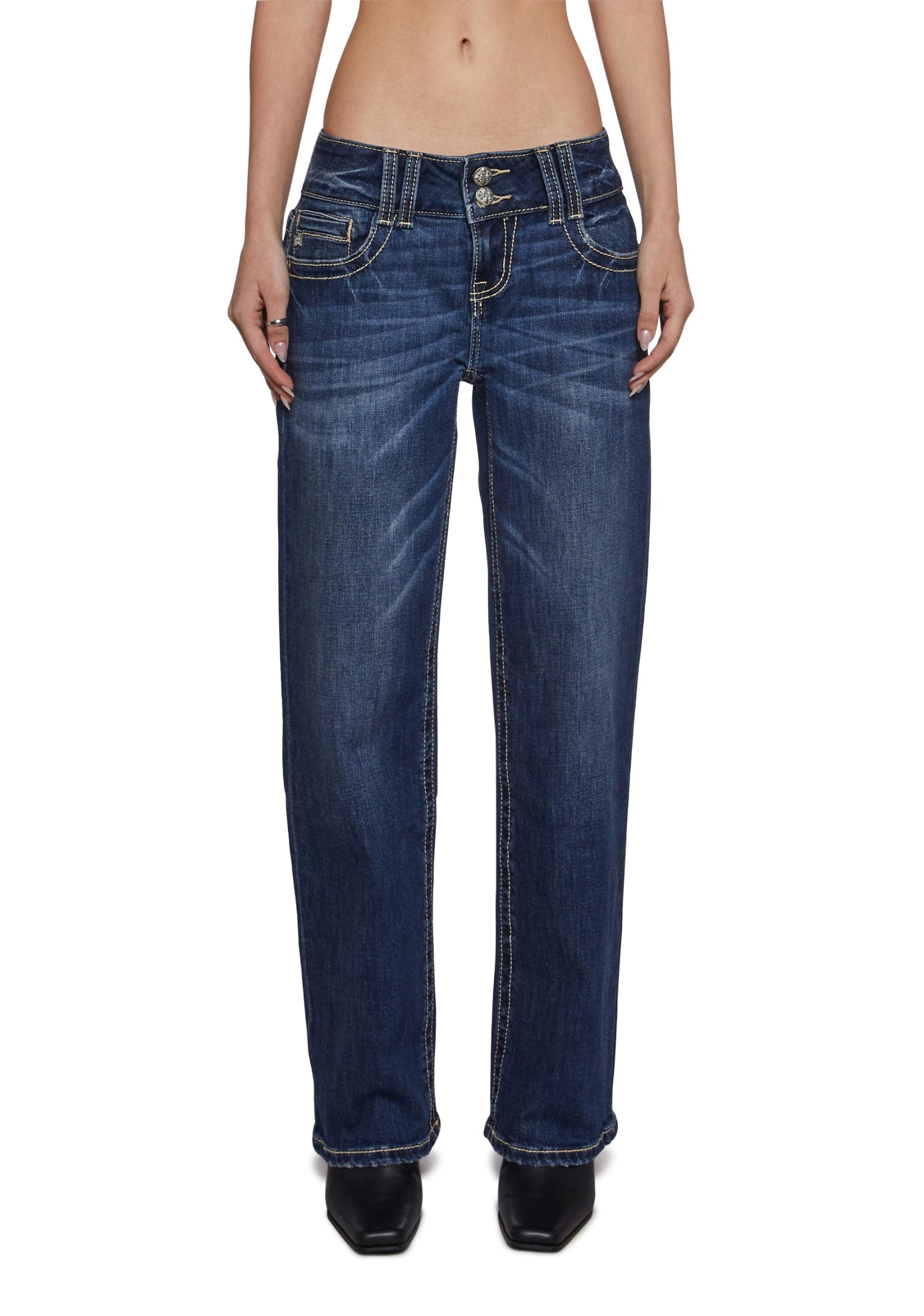 30″ Low Rise Slim Wide Jeans