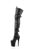 Flamingo-3028 Platform Thigh High Boots-Black