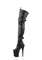 Flamingo-3028 Platform Thigh High Boots-Black