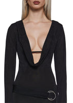 Legendary Night Deep Cowl Neck Dress