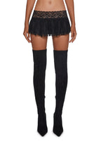 Fierce Flirt Lace Skirt – Black