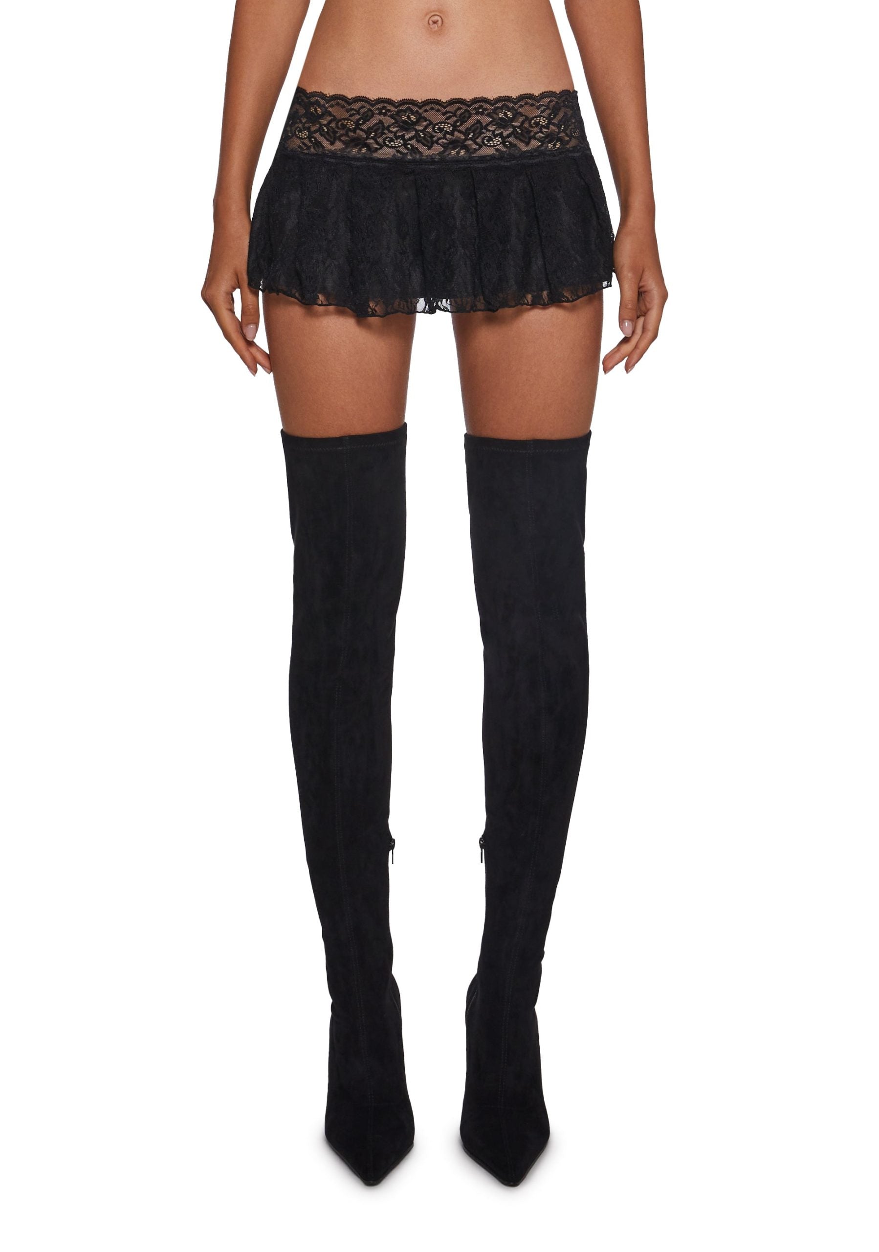 Fierce Flirt Lace Skirt – Black