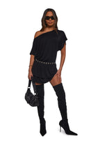 Club Time Off The Shoulder Dress – Black