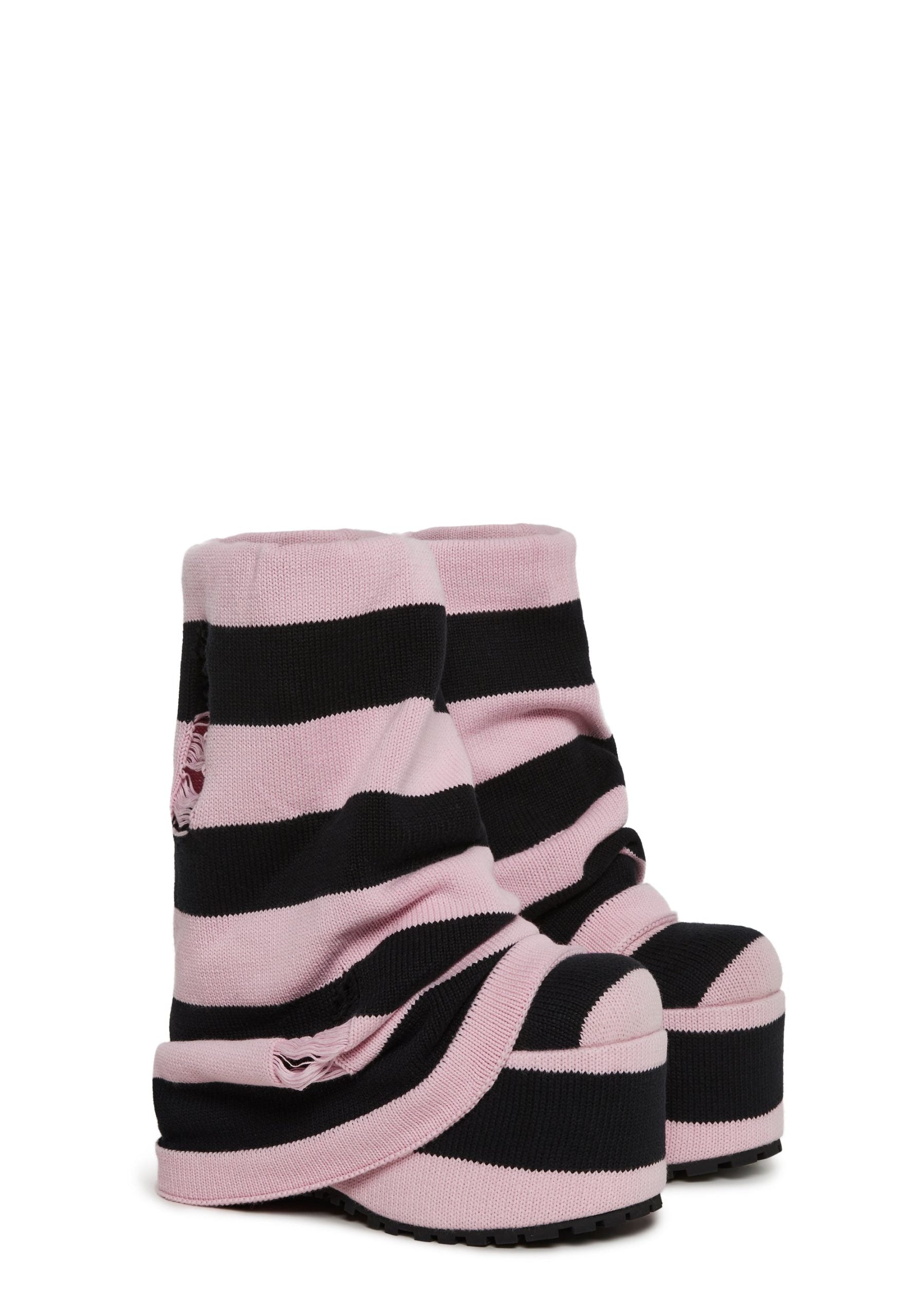 Snuggle Lifestyle Platform Boots – Striped