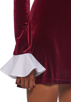 Macchiato Sessions Velvet Dress – Red
