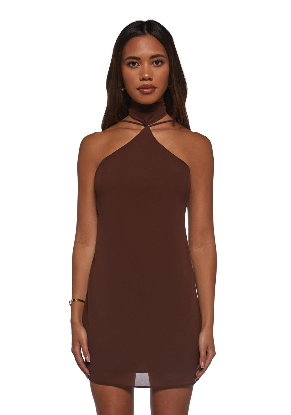 Latest Nightspot Halter Dress – Brown
