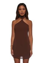 Latest Nightspot Halter Dress – Brown