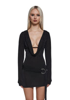 Legendary Night Deep Cowl Neck Dress