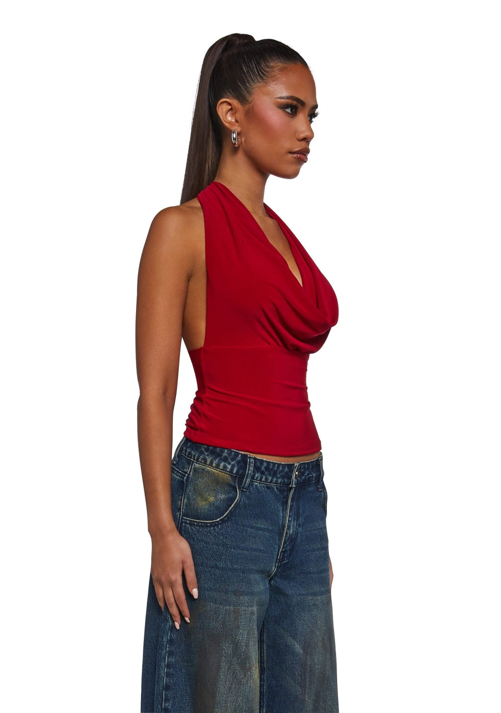 Unstoppable Cowl Neck Top – Red