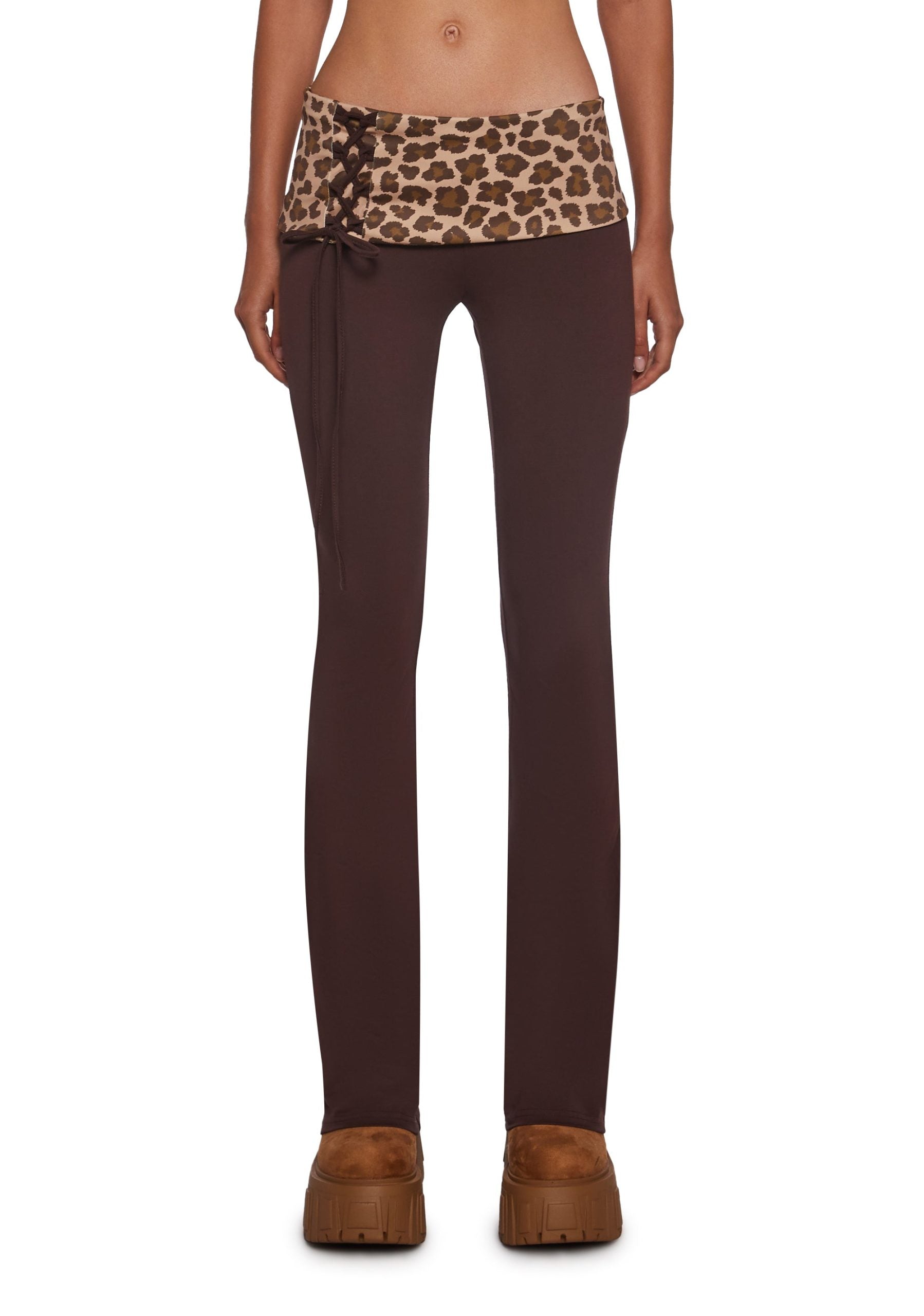 Hot Crush Knit Pants – Brown