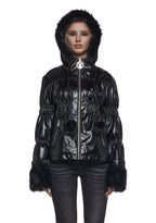 Puffer Jacket With Faux Fur Trim