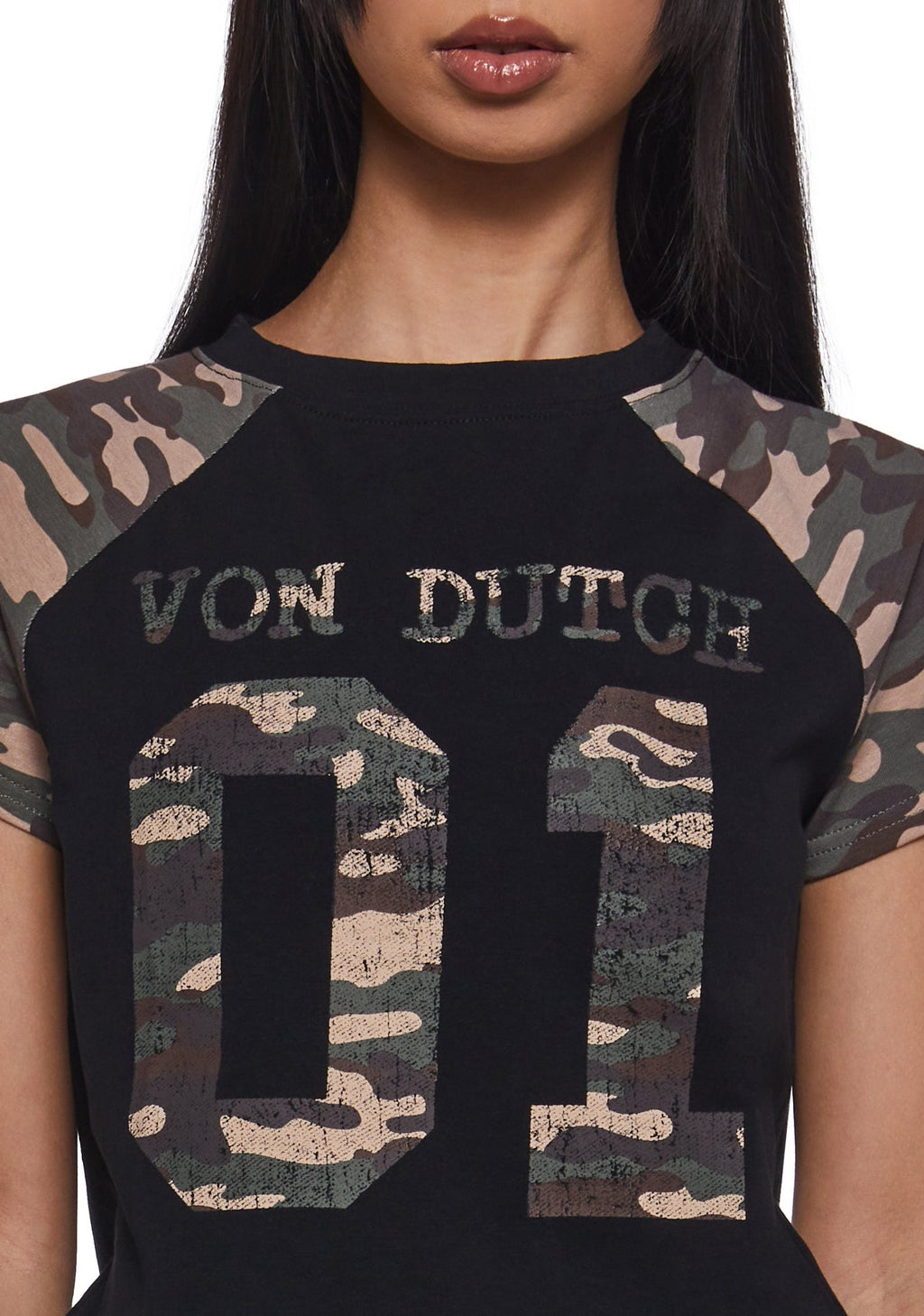 Camo Raglan Tee – Black
