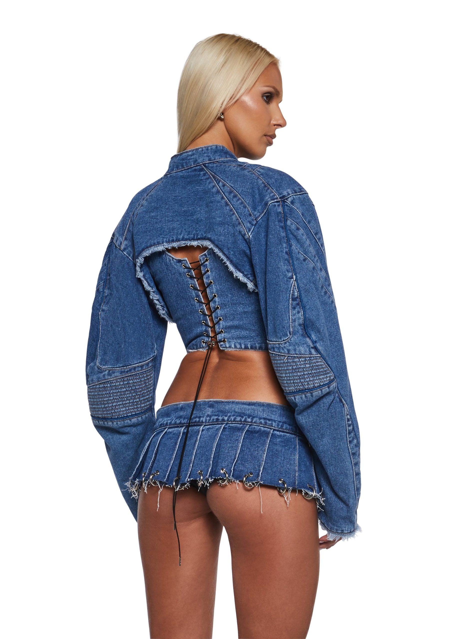 XTC Denim Choker Jacket – Blue