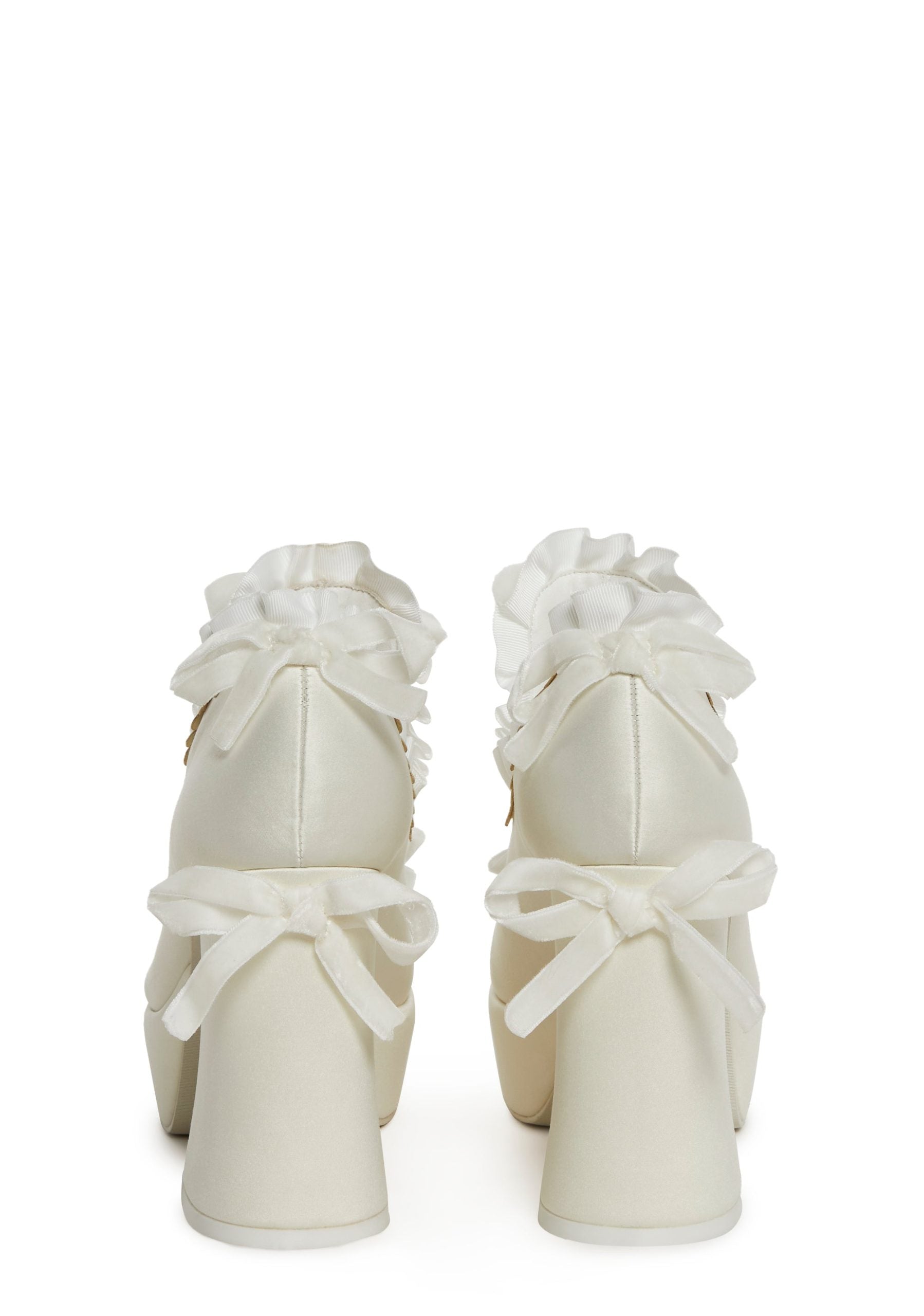 Bisou Baby Platform Heels – White