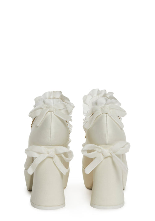 Bisou Baby Platform Heels – White