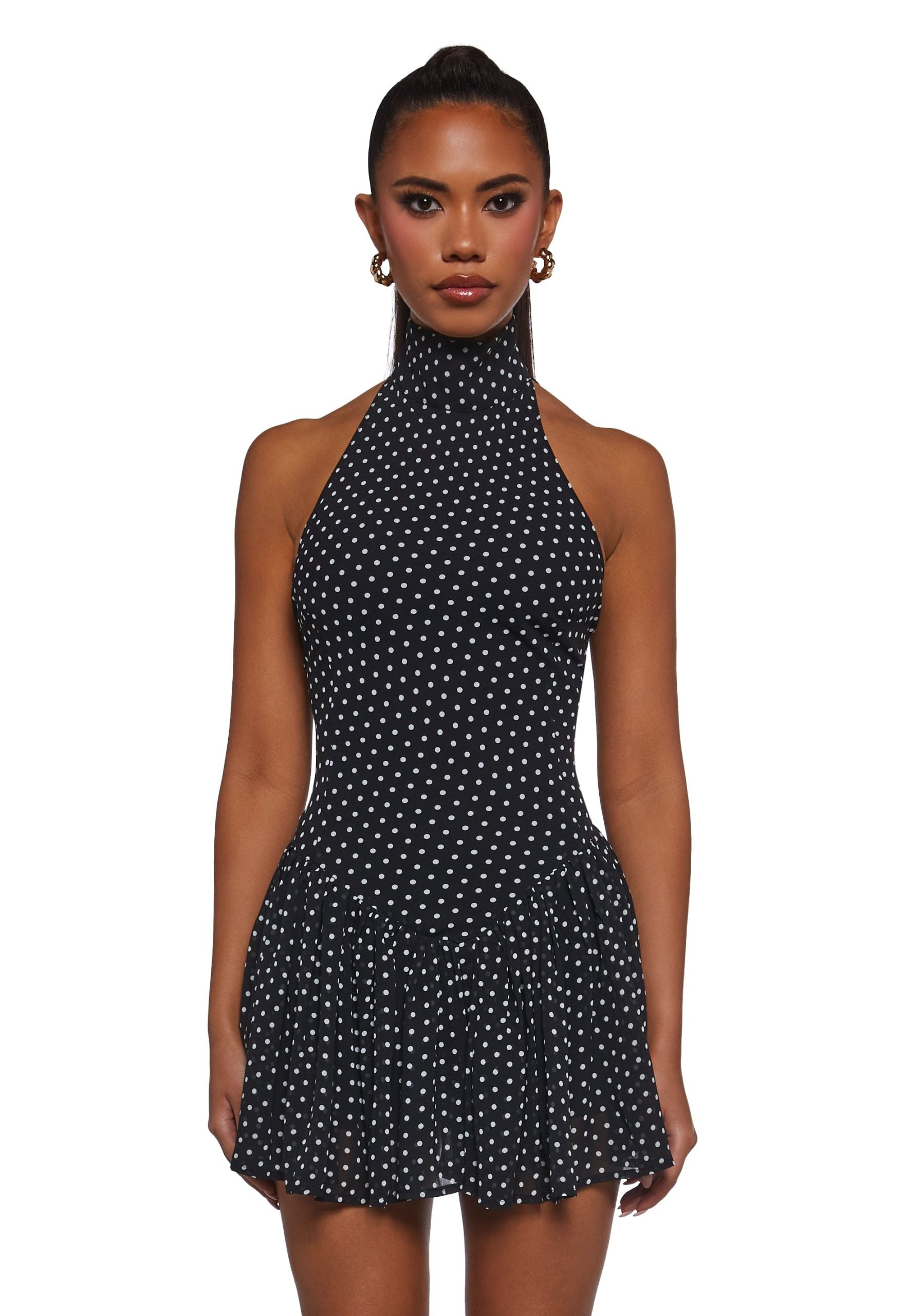Main Character Polka Dot Dress – Black