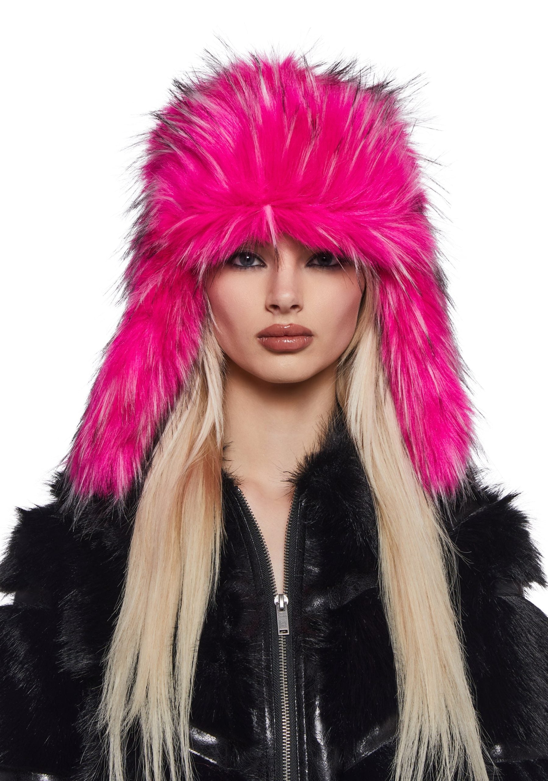 Aura Faux Fur Trapper Hat – Pink