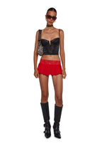 Fierce Flirt Lace Skirt – Red
