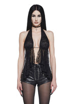 Cryptic Flirt Lace Top – Black