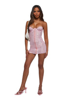 Captivating Gazes Slip Dress – Pink Lace