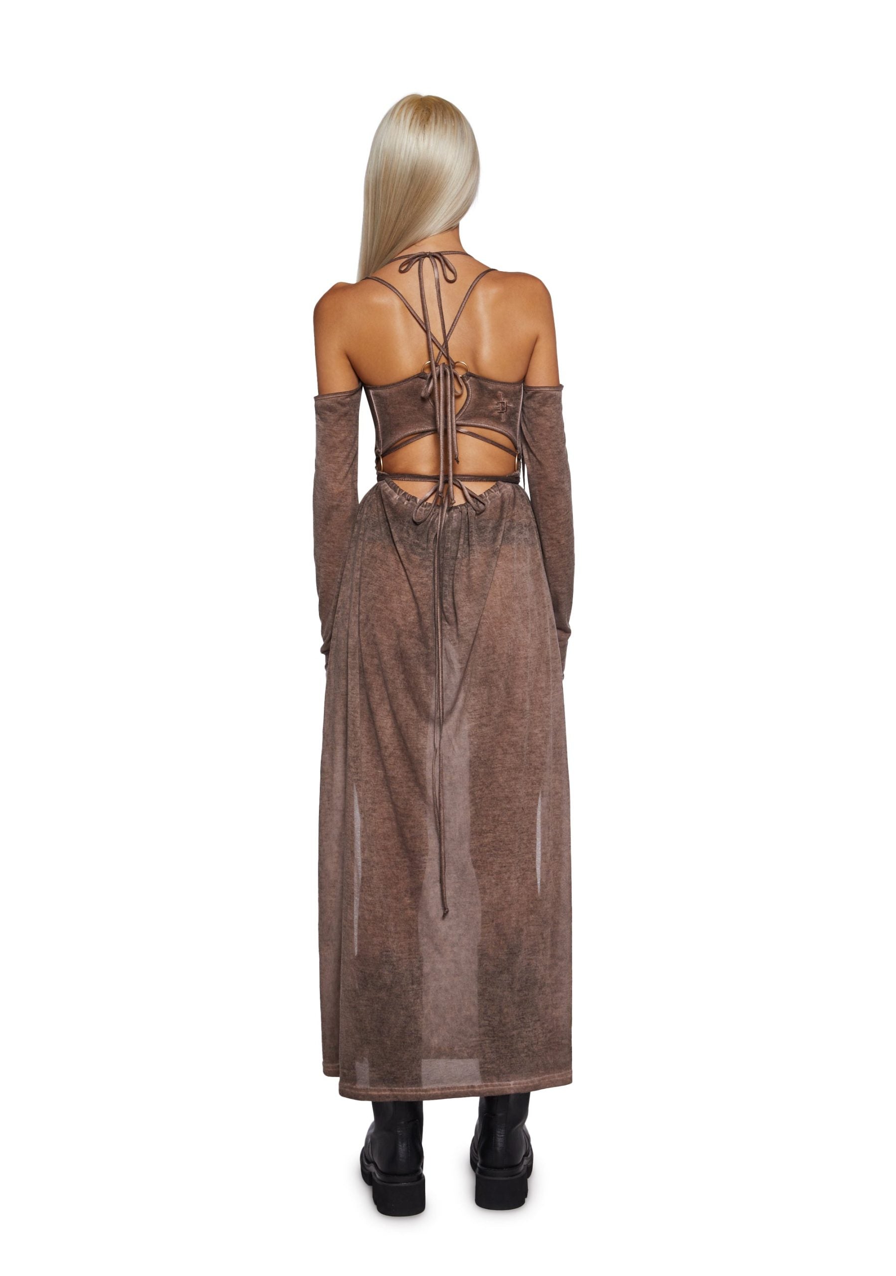 Downbeat Hooded Maxi Dress – Brown