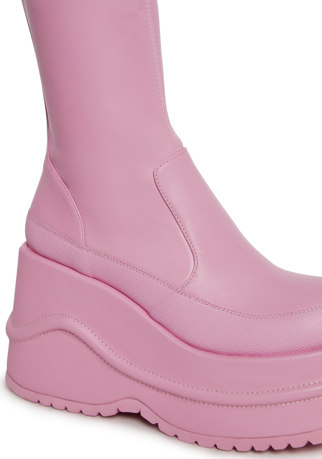 New Fans Wedge Stretch Boots – Pink