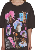 Cat Fan Oversized Tee