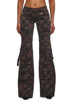 Aurora Cargo Jeans – Dark Plaid