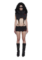 Born To Ride Pleated Ultra Mini Skirt – Black
