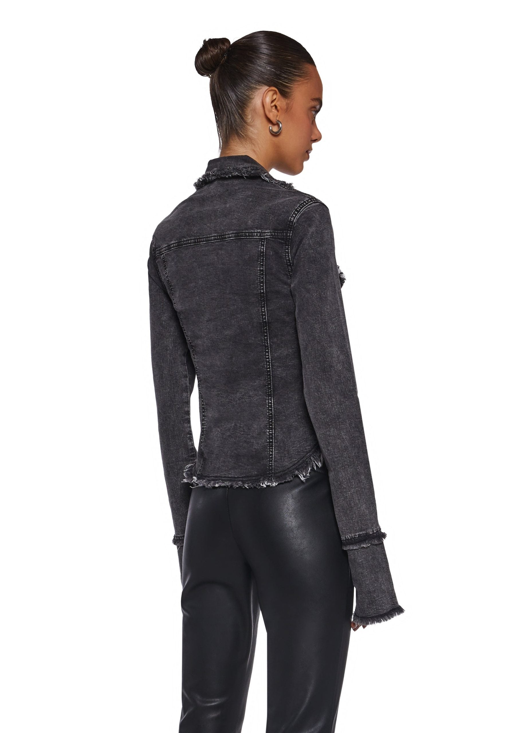 Ferris Wheel Date Denim Top – Black