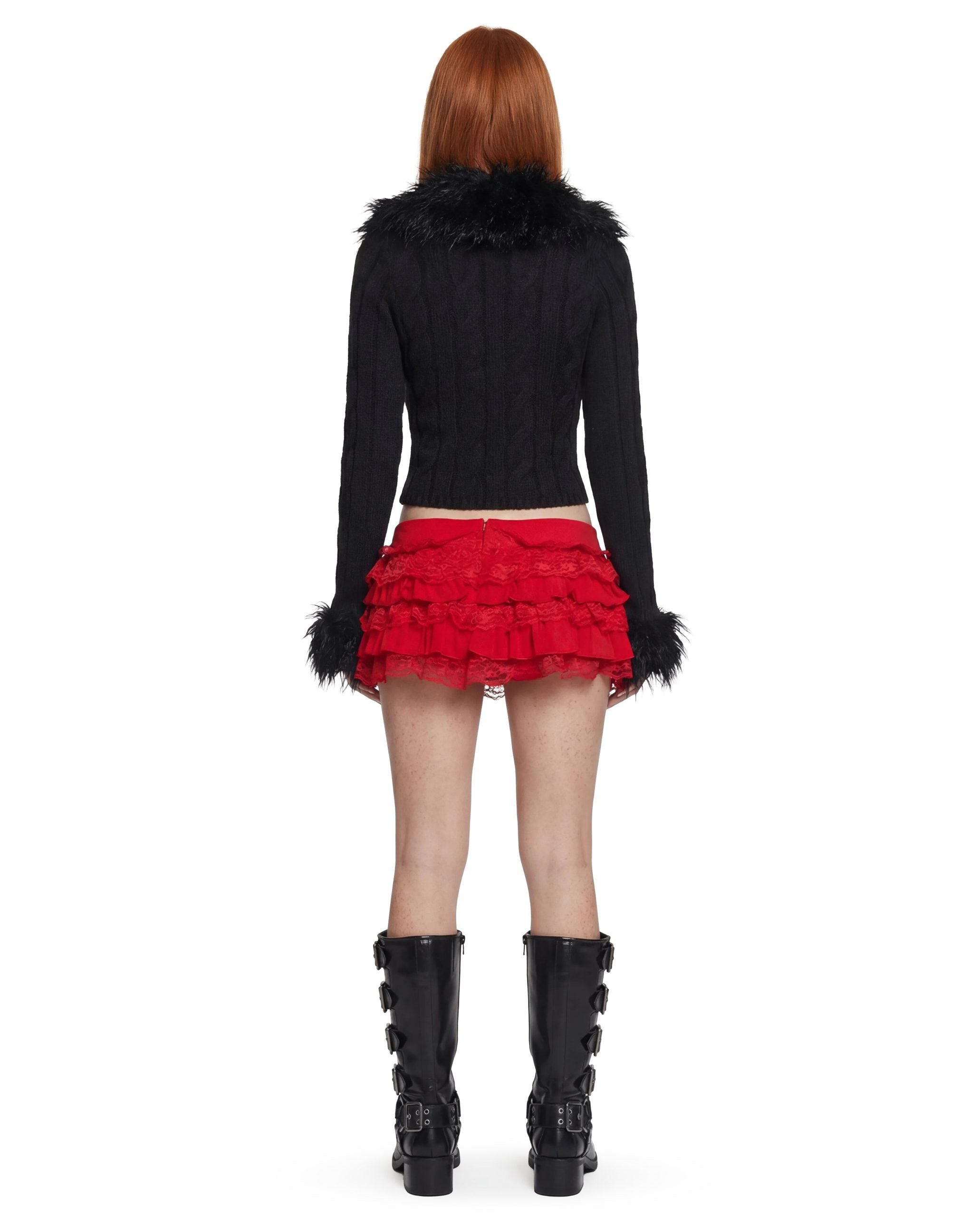 Darling Affection Ruffled Mini Skort – Red