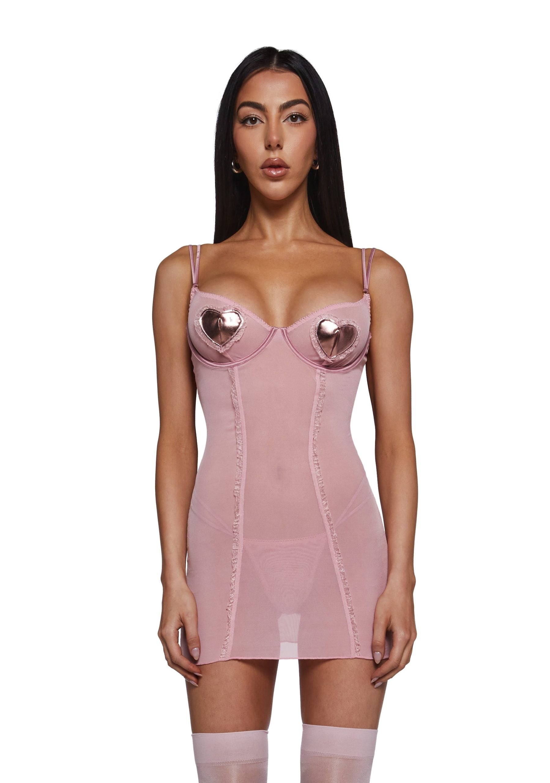 Heart of Metals Chemise Set – Pink