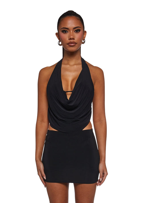 Chart Topper Skirt Set – Black