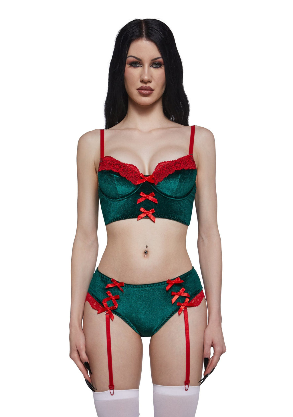 True Romance Lingerie Set – Green