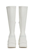 New Fans Wedge Stretch Boots – White