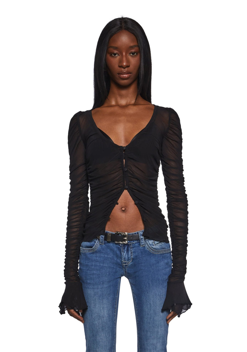 Divine Status Chiffon Blouse – Black
