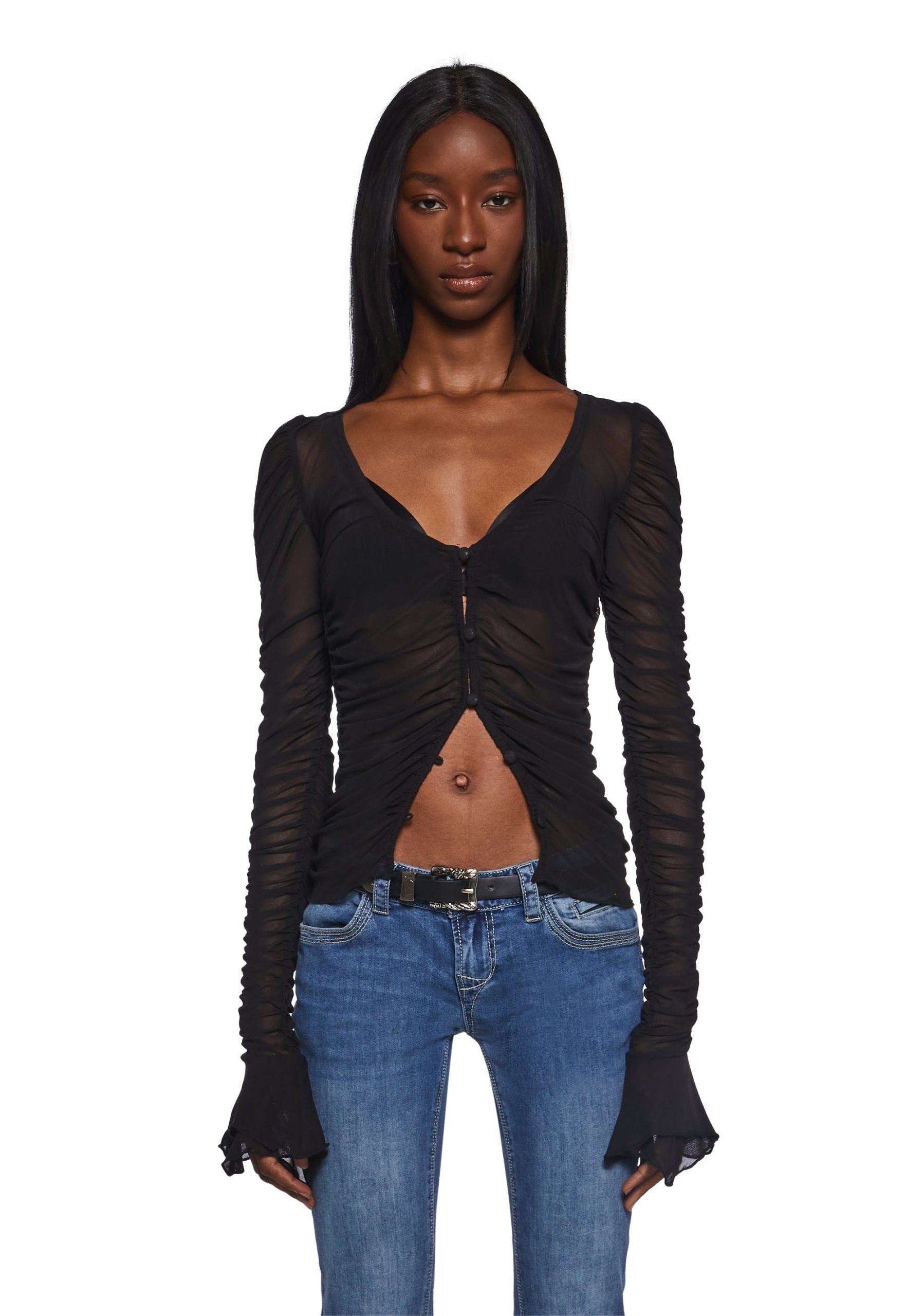 Divine Status Chiffon Blouse – Black