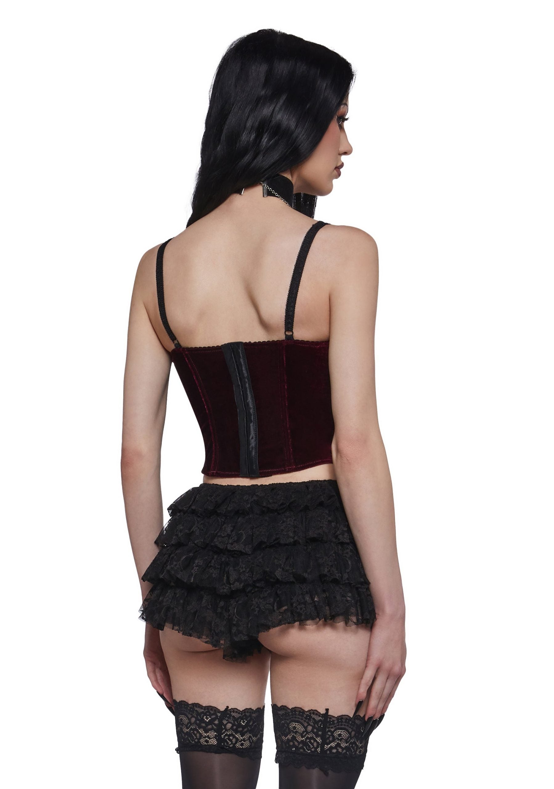 Covet You Corset Top – Burgundy