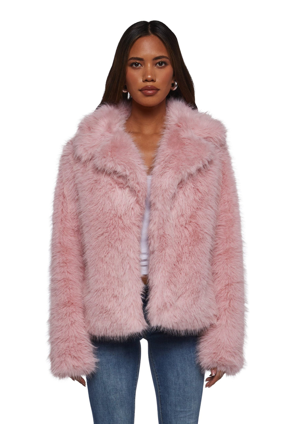 Melora Faux Fur Coat – Pink