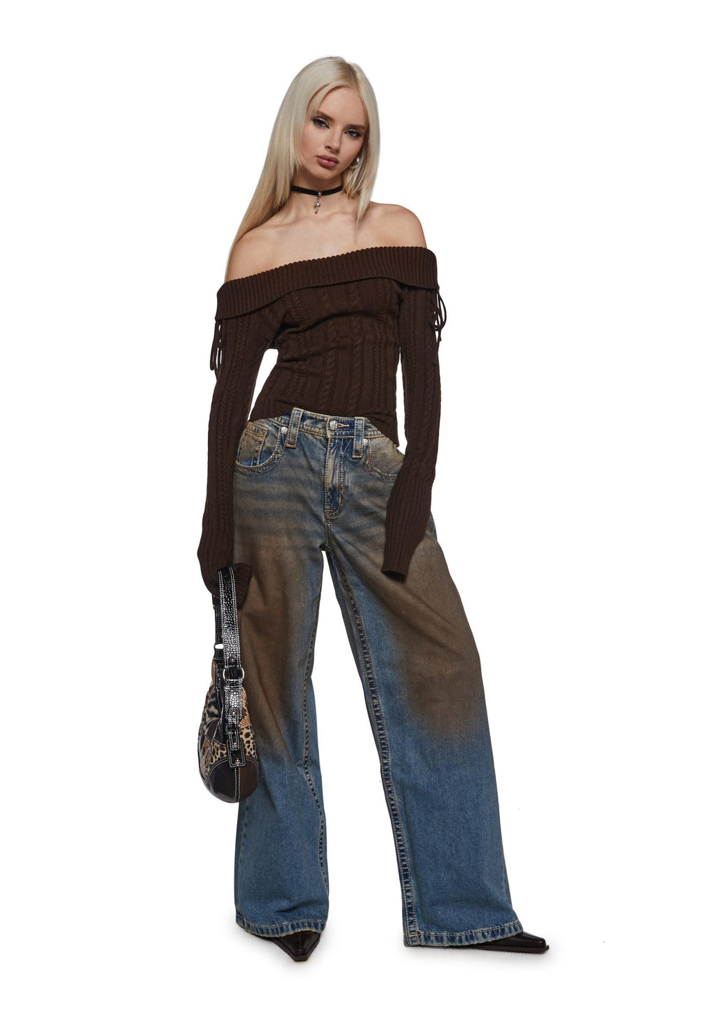 Deep Thoughts Long Sleeve Top – Brown