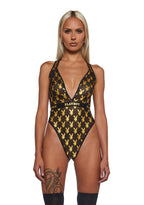 Playboy Foiled Bunny Teddy – Black/Gold