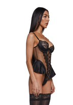 Cheri Amore Lace Teddy – Black