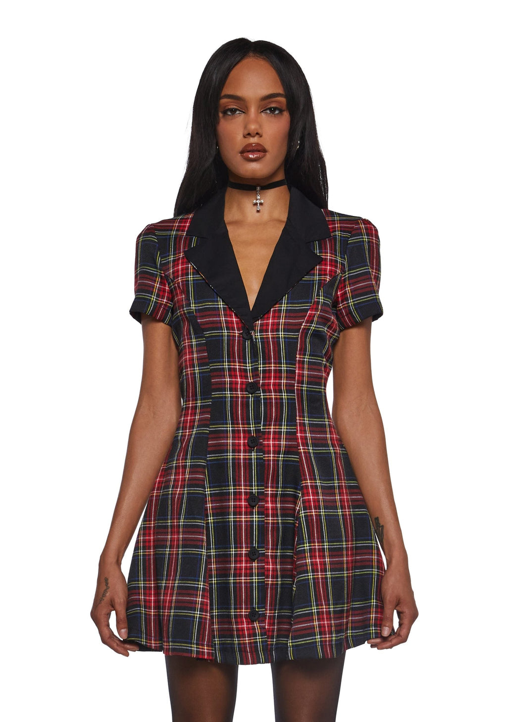 Devil You Don’t Exist Plaid Dress