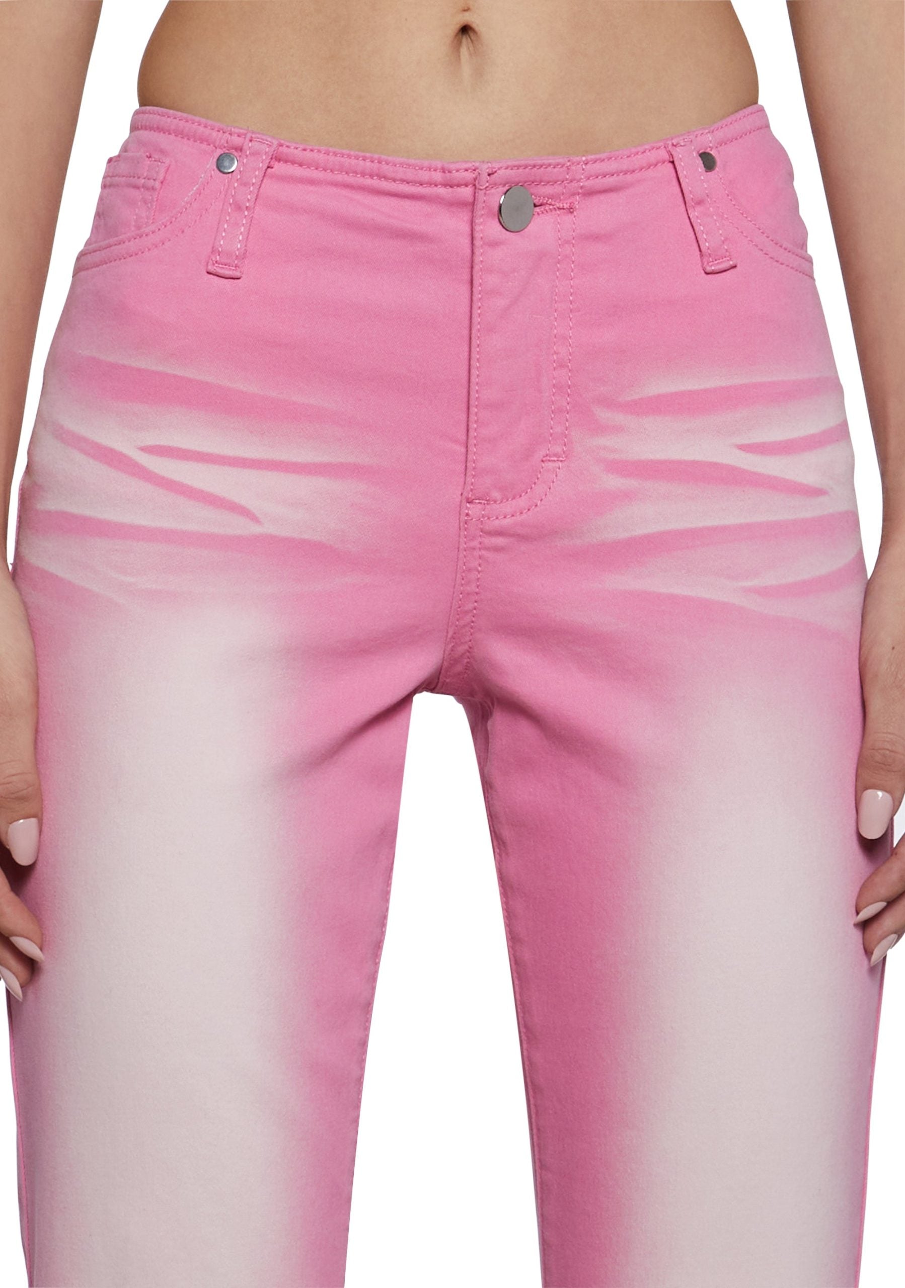 Elle Low Rise Jeans- Pink