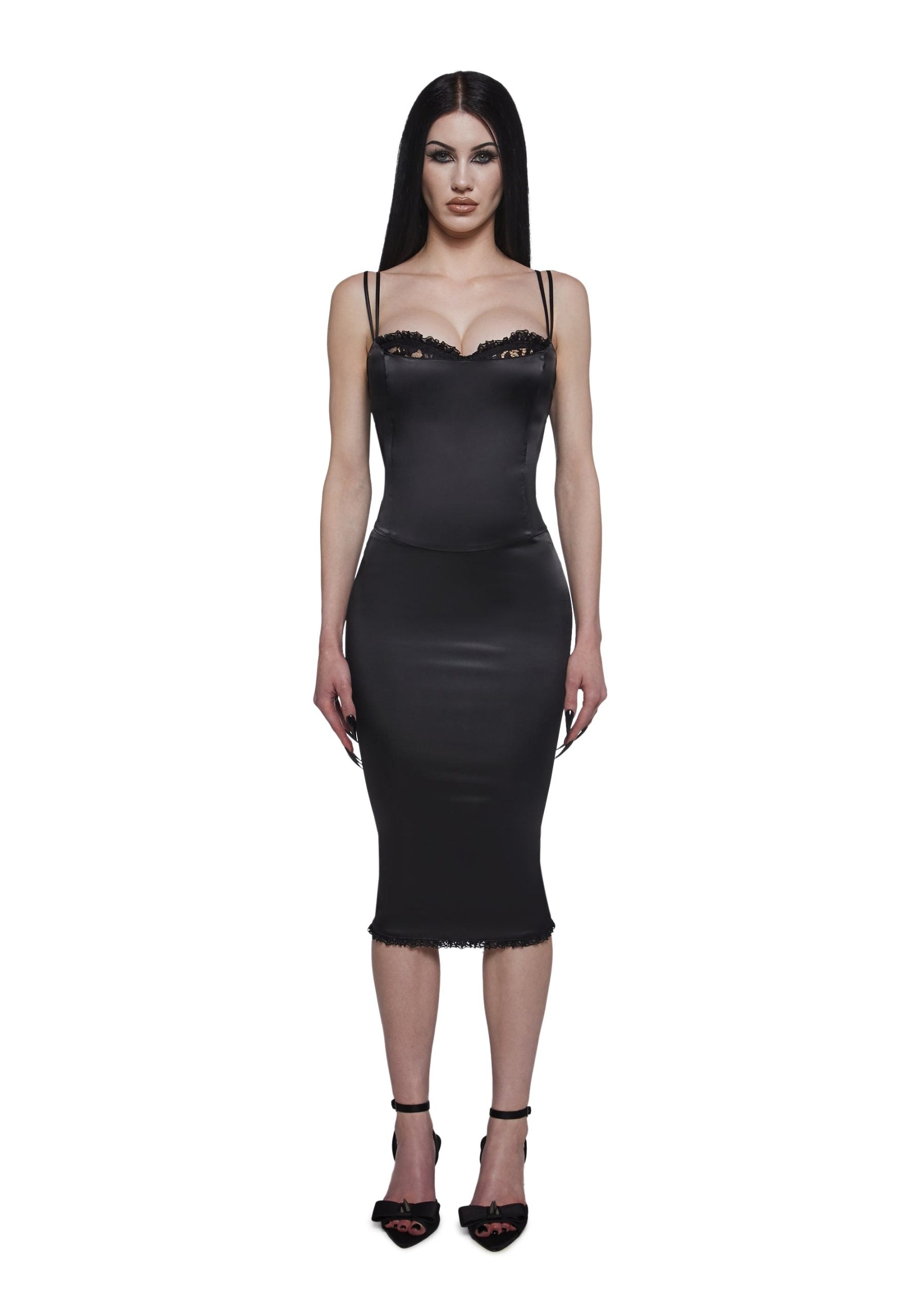 Loyal Maneater Midi Dress – Black