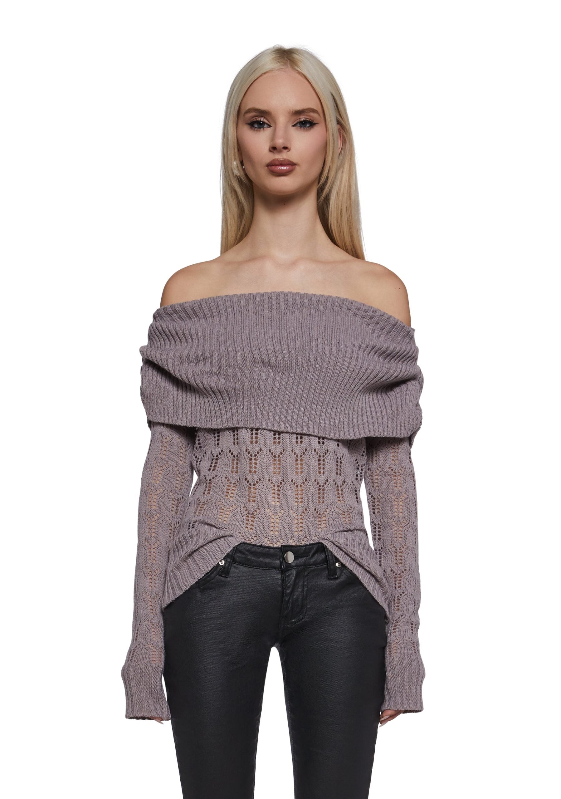 Flirty Tease Off The Shoulder Sweater