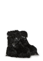 Low Wild Instincts Faux Fur Combat Boots – Black