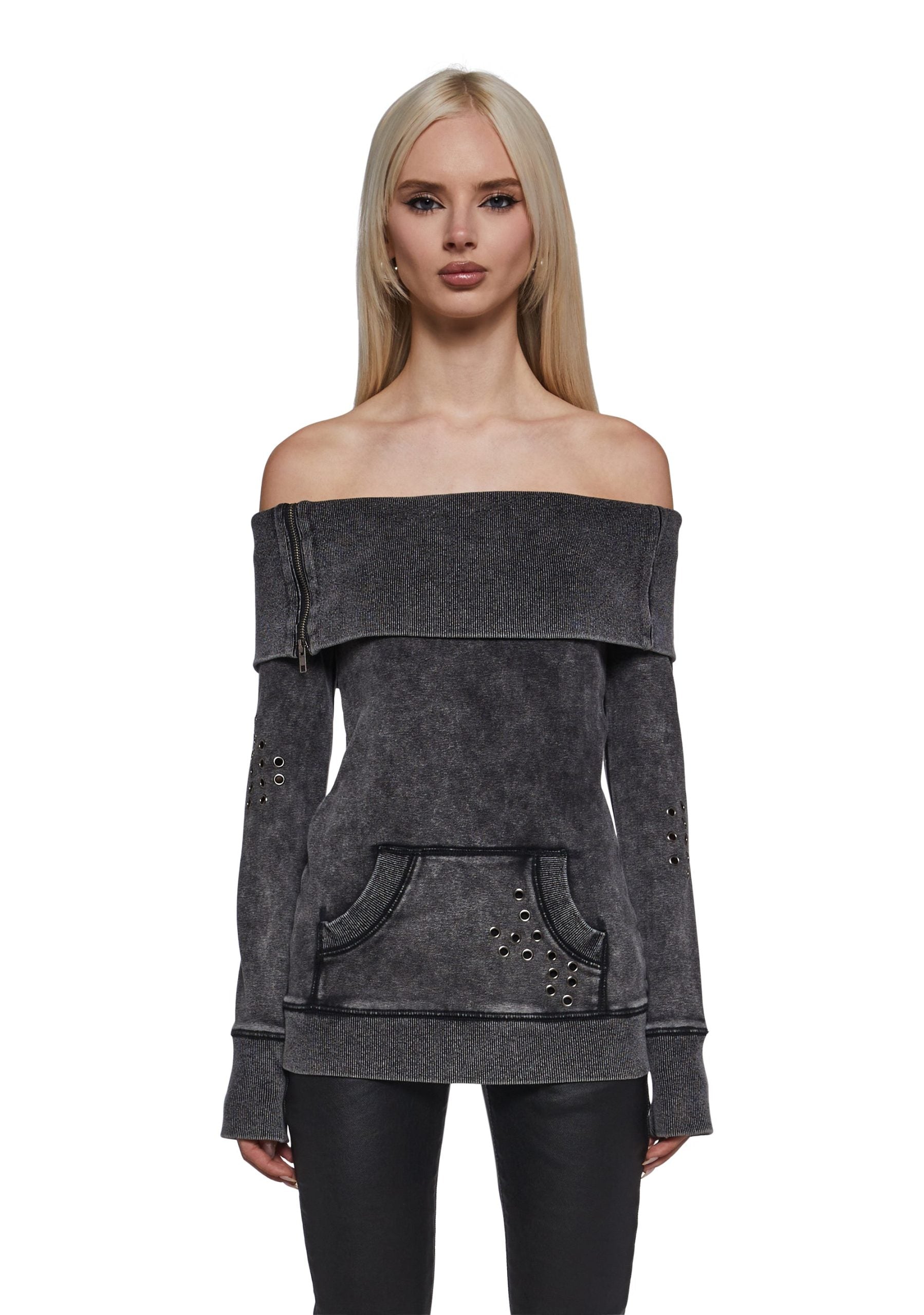 Style Off Washed Off The Shoulder Sweater