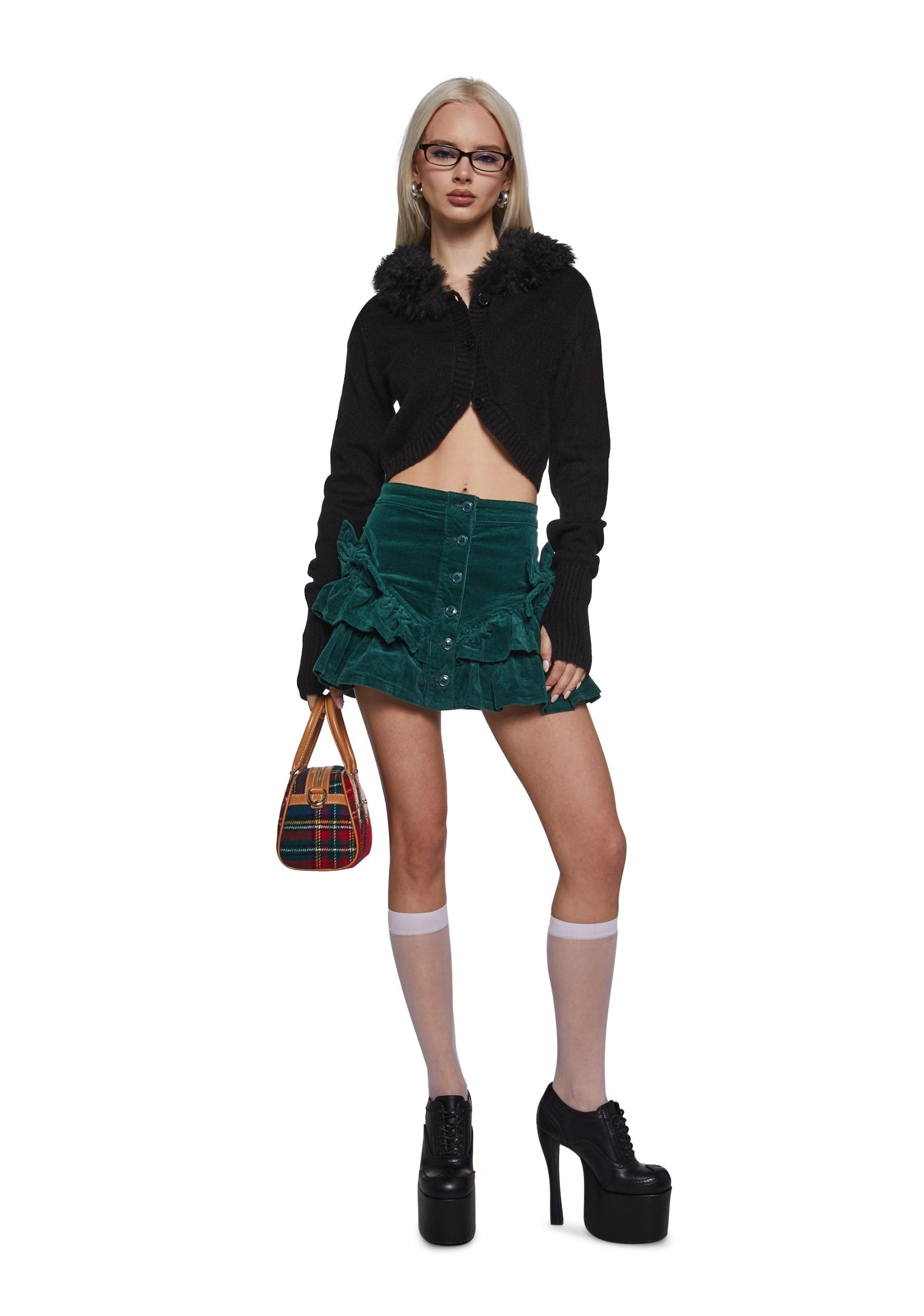 Cheerful Charm Mini Skirt – Green
